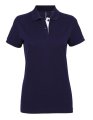 Dames Polo Asquith & Fox Classic Fit Contrast Navy-Wit